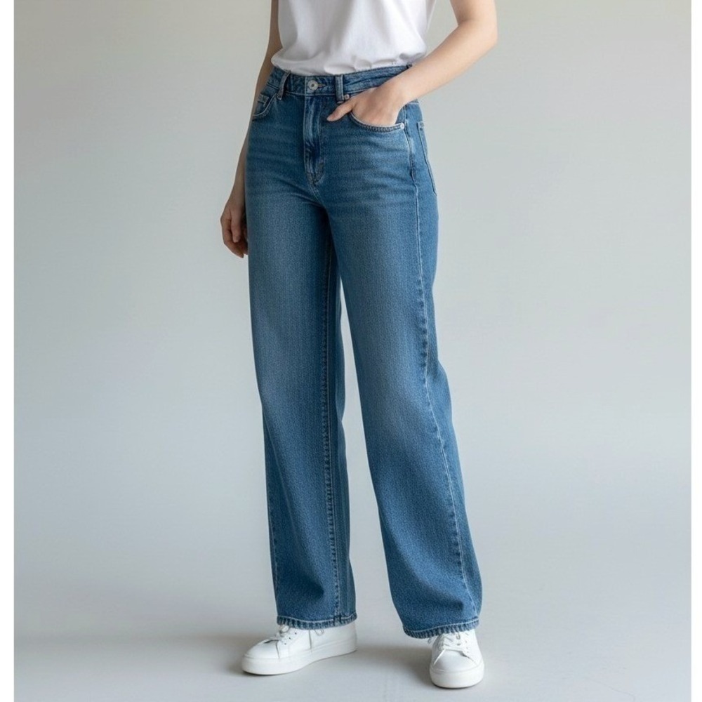 Lafayette 148 Wyckoff Wide Leg Jeans Sz 31 High Rise Stretch Denim 29" Inseam